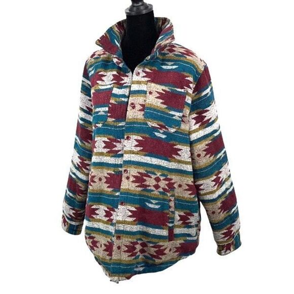 Stoic Aztec Western Print Shirt Jacket Shacket Women's Size XLarge - Picture 2 of 11
